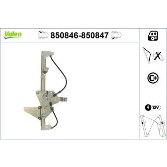 Lève-vitre VALEO 850846 pour PEUGEOT 308 1.6 HDI - 90cv