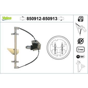 Lève-vitre VALEO 850912 pour RENAULT TWINGO 1.2 16V - 76cv