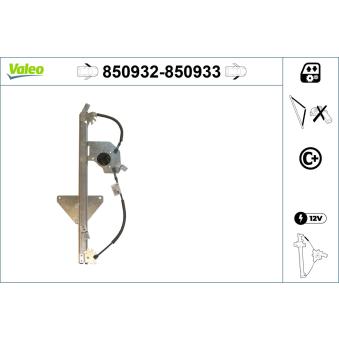 Lève-vitre VALEO 850932 pour FIAT TALENTO 1.2 PureTech 110 - 110cv