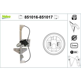 Lève-vitre VALEO 851016 pour HONDA HR-V 1.2 THP 110 - 110cv