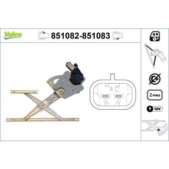 Lève-vitre VALEO 851082 pour FIAT BRAVO 1.5 dCi - 90cv