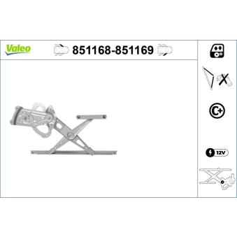 Lève-vitre VALEO 851168 pour SKODA OCTAVIA 1.6 E85 - 110cv