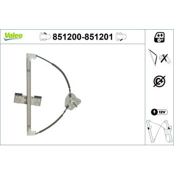 Lève-vitre VALEO 851200 pour HONDA CIVIC 1.6 - 100cv