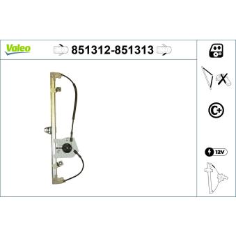 Lève-vitre VALEO 851312 pour AUDI A2 1.6 D Multijet - 105cv