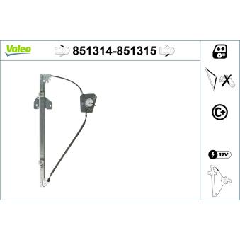 Lève-vitre VALEO 851314 pour IVECO DAILY 30-8 84cv