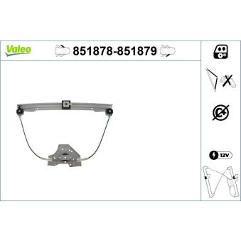 Lève-vitre VALEO 851878 pour VOLKSWAGEN MULTIVAN 1.5 dCi - 84cv