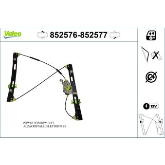 Lève-vitre avant gauche VALEO 852576 pour BMW Série 3 316 ti - 115ch