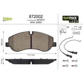 Jeu de 4 plaquettes de frein avant VALEO OEM 2301870