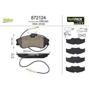 Jeu de 4 plaquettes de frein avant VALEO OEM 1611335080