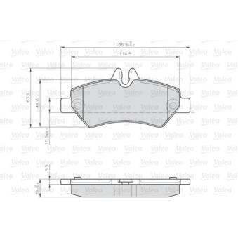 Jeu de 4 plaquettes de frein arrière VALEO OEM A0044206920