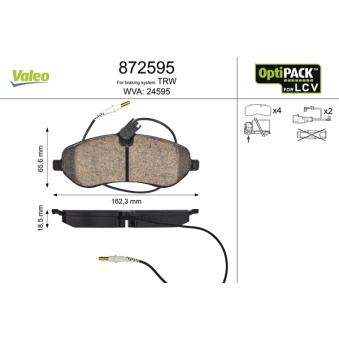 Jeu de 4 plaquettes de frein avant VALEO OEM 4254A1 Jeu de 4 plaquettes de frein avant VALEO OEM 4254A1