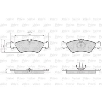 Jeu de 4 plaquettes de frein arrière VALEO OEM D10609N00A