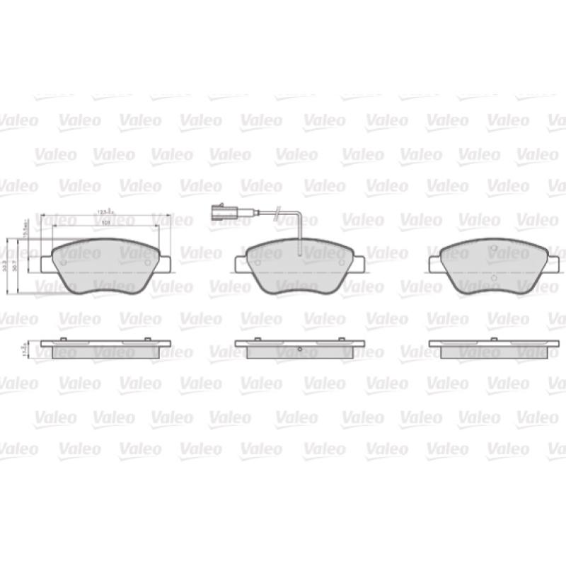 Jeu de 4 plaquettes de frein avant VALEO 872705 - Visuel 1