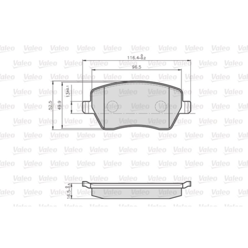 Jeu de 4 plaquettes de frein avant VALEO 872973 - Visuel 1