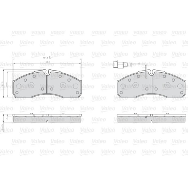 Jeu de 4 plaquettes de frein avant VALEO 873160 - Visuel 1