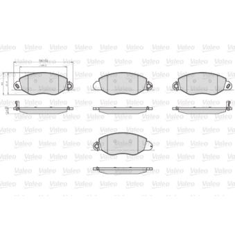 Jeu de 4 plaquettes de frein avant VALEO OEM 1465168