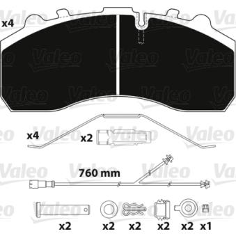 Jeu de 4 plaquettes de frein avant VALEO OEM 0980106200