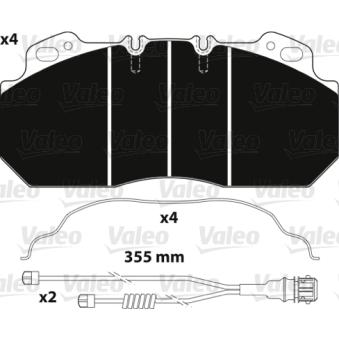 Jeu de 4 plaquettes de frein avant VALEO OEM 5001831161 Jeu de 4 plaquettes de frein avant VALEO OEM 5001831161