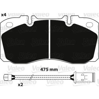 Jeu de 4 plaquettes de frein avant VALEO OEM 1906416