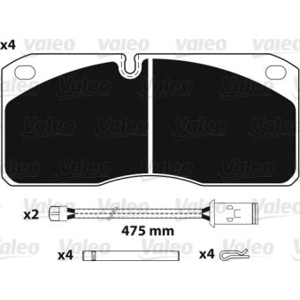 Jeu de 4 plaquettes de frein avant VALEO OEM 1906402