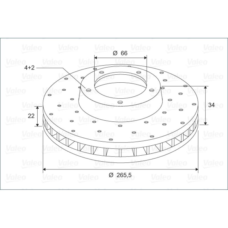 Jeu de 2 disques de frein avant VALEO 886695 - Visuel 1