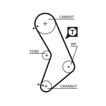 Courroie crantée GATES 5545XS pour CITROEN C3 Picasso 1.2 - 60cv
