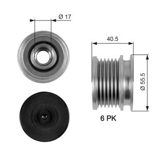 Poulie roue libre, alternateur GATES OEM 6111550215