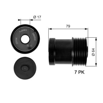 Poulie roue libre, alternateur GATES OEM YP2C1U10A352AA