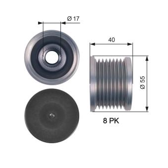 Poulie roue libre, alternateur GATES OAP7137