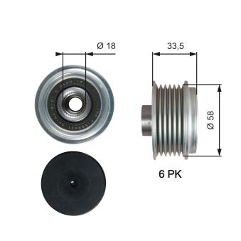 Poulie roue libre, alternateur GATES OEM 2741533070
