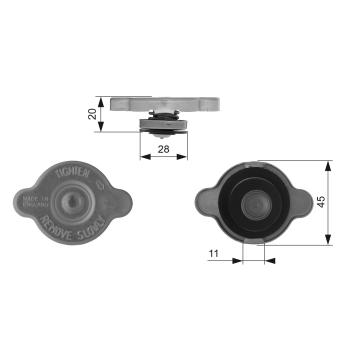 Bouchon, réservoir de liquide de refroidissement GATES RC232