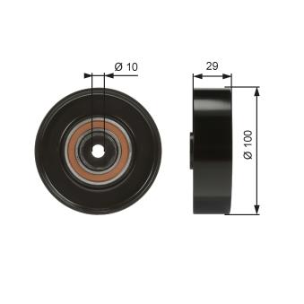 Poulie renvoi/transmission, courroie trapézoïdale à nervures GATES T36008 pour ALFA ROMEO 145 2.0 16V TS - 150cv
