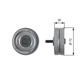 Poulie renvoi/transmission, courroie trapézoïdale à nervures GATES OEM 062145278A