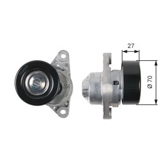 Poulie-tendeur, courroie trapézoïdale à nervures GATES OEM 96498019 Poulie-tendeur, courroie trapézoïdale à nervures GATES OEM 96498019