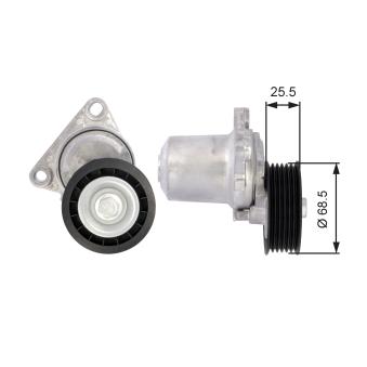 Poulie-tendeur, courroie trapézoïdale à nervures GATES T39074 pour MAZDA MX-5 RF 2.0 - 160cv