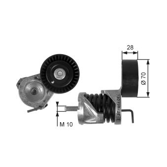 Poulie-tendeur, courroie trapézoïdale à nervures GATES T39085 pour BMW Série 3 320 i - 163cv