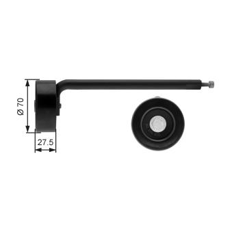 Tendeur de courroie, courroie trapézoïdale à nervures GATES OEM 028145278M