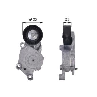 Poulie-tendeur, courroie trapézoïdale à nervures GATES T39125