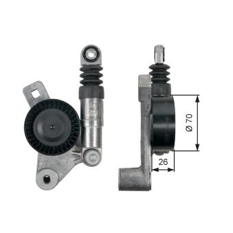 Poulie-tendeur, courroie trapézoïdale à nervures GATES T39132