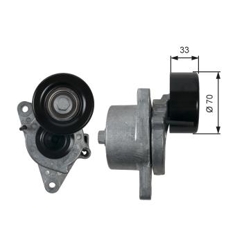 Poulie-tendeur, courroie trapézoïdale à nervures GATES T39170 pour NISSAN NAVARA 2.5 dCi 4WD - 144cv