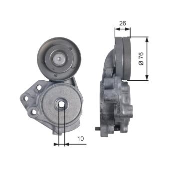 Poulie-tendeur, courroie trapézoïdale à nervures GATES T39173 pour AUDI A1 1.4 TFSI - 185cv