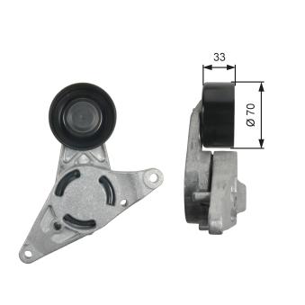Poulie-tendeur, courroie trapézoïdale à nervures GATES T39250 pour RENAULT LAGUNA 3.5 V6 - 238cv