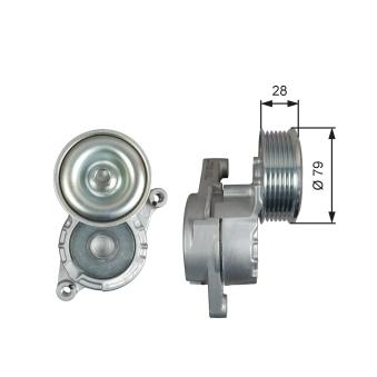 Poulie-tendeur, courroie trapézoïdale à nervures GATES T39284 pour MAZDA 3 1.6 MZR - 105cv