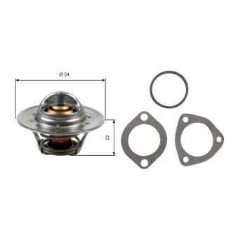 Thermostat d'eau GATES TH12782G1 pour FORD TRANSIT CONNECT 850 - 34cv
