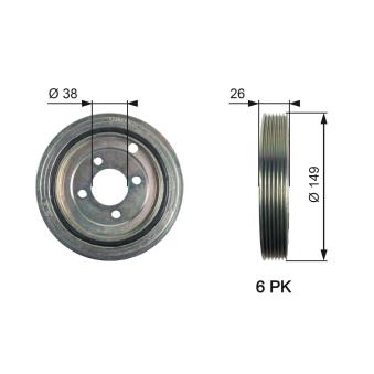 Poulie, vilebrequin GATES OEM 0515Q7