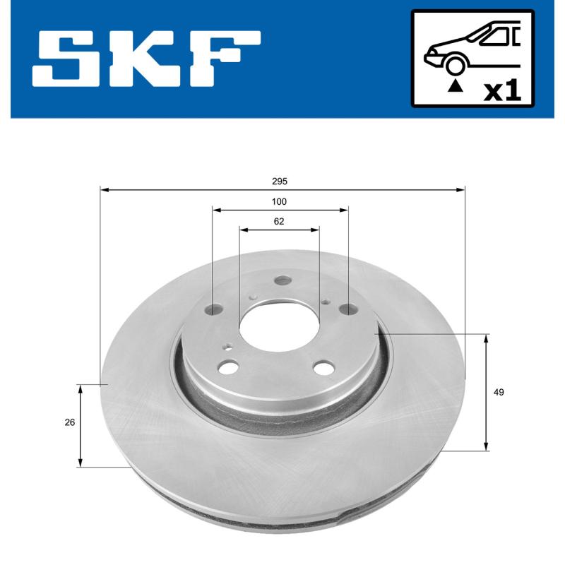 Jeu de 2 disques de frein avant SKF VKBD 80078 V1 - Visuel 1
