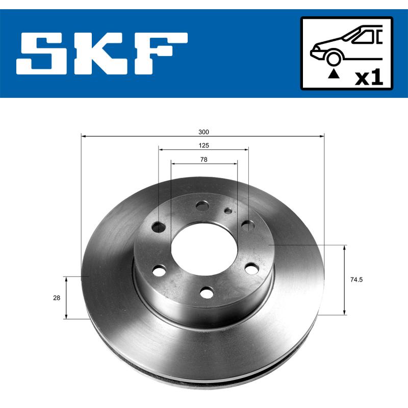 Jeu de 2 disques de frein avant SKF VKBD 80156 V1 - Visuel 1