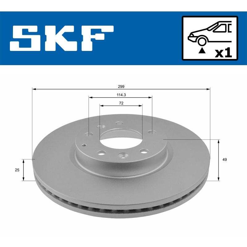 Jeu de 2 disques de frein arrière SKF VKBD 80218 V1 - Visuel 1