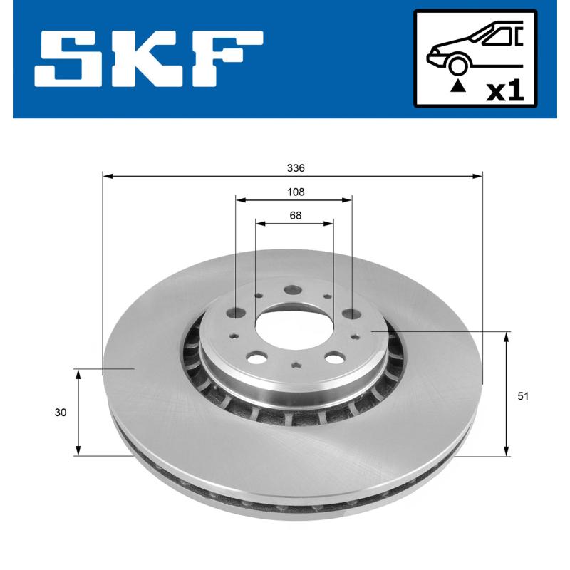 Jeu de 2 disques de frein avant SKF VKBD 80269 V1 - Visuel 1