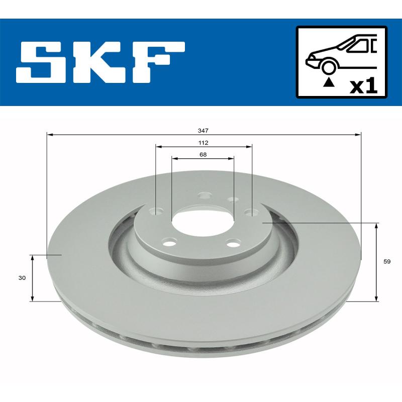 Jeu de 2 disques de frein avant SKF VKBD 80274 V1 - Visuel 1